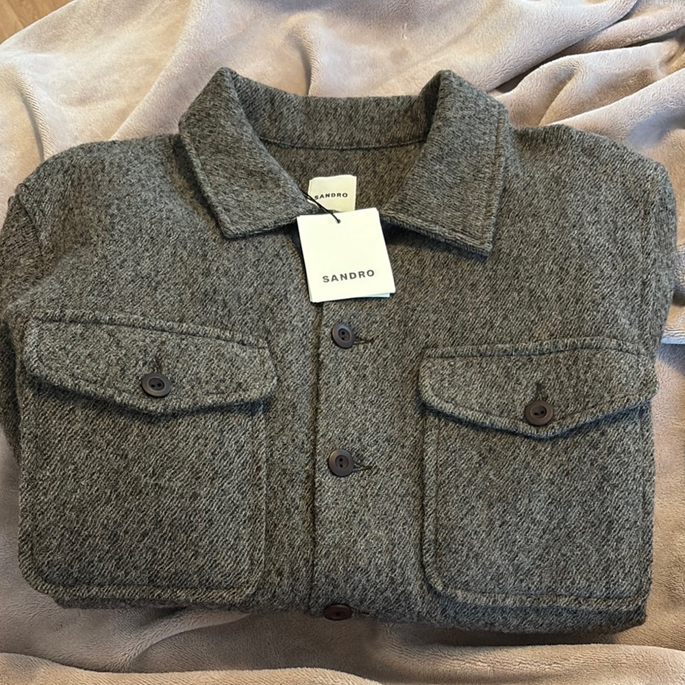 Sandro Charcoal Wool Jacket